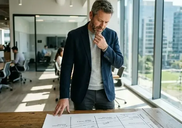 Bold typographic graphic showing the four layers of a B2B growth system: Positioning, Demand Generation, Conversion, and Measurement on a black background with teal accent.